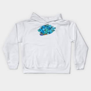 Graffiti Splash Art Print Blue Kids Hoodie